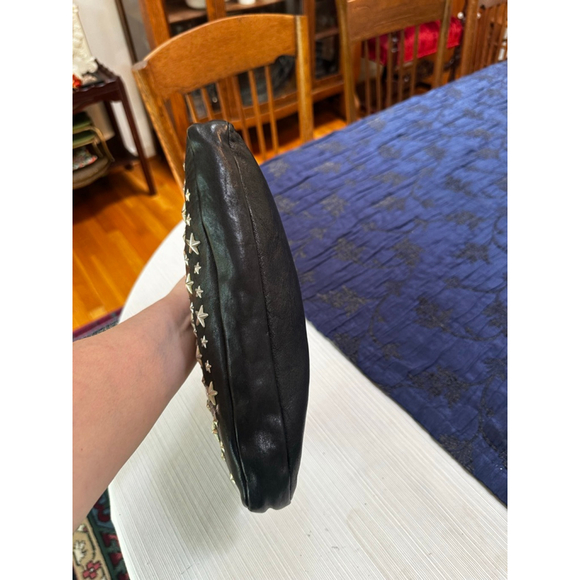 Jimmy Choo Black Leather Star Clutch Bag Silver Hardware - Picture 8 of 11